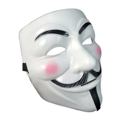 V For Vendetta Guy Fawkes Fancy Dress Halloween Face Mask - White • £4.50