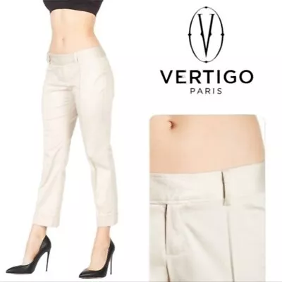 Vertigo Paris Cropped Woven Pants Womens 2 Beige Cuffed Pants • $55