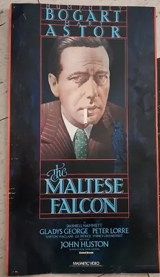 Maltese Falcon Original 1981 CBS/Fox Video Poster Humphrey Bogart Mary Astor • $4