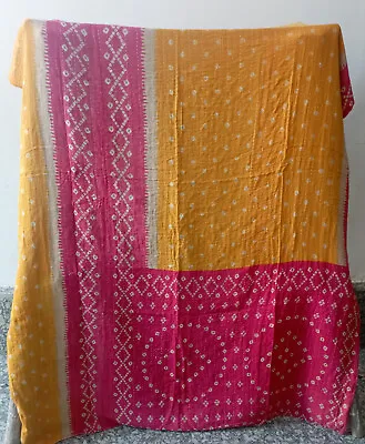 Indian Handmade Patchwork Single Size Cotton Kantha Quilt Throw Vintage Blanket • $31.27