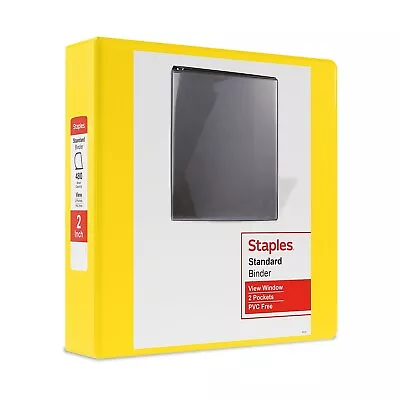 Staples 2  3-Ring View Binder D-Ring Yellow (ST60223) • $11.33