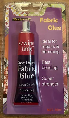 Fabric Glue 50ml Quick Bond Washable Textile Sewing Hemming Repair Fabrics Glues • £2.95