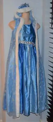 Princess Paradise Icelyn Elsa Frozen Coplay Costume Hooded Dress Sz L 10 Girls • $11