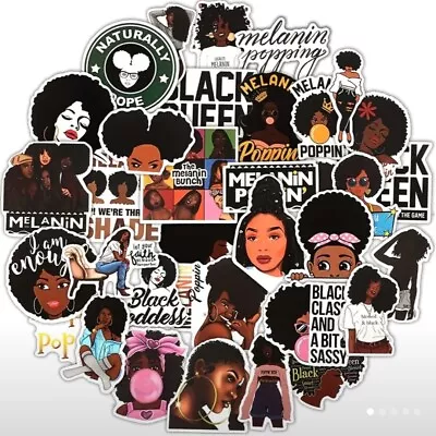 20 PCS Melanin Poppin' Black Girls Women Of Color Stickers BRAND NEW • $5.25