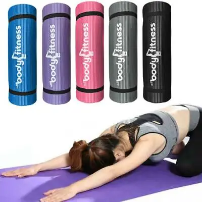 Yoga Mat 15mm Thick Gym Exercise Fitness Pilates Workout Mat NON-SLIP • £12.85