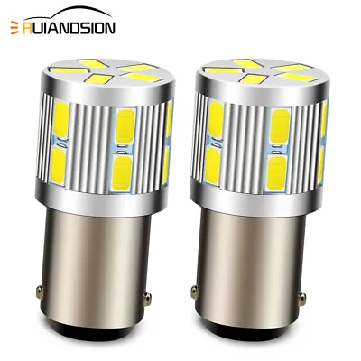 2X White BA15D 5630 17 LED Car Boat Indicator Turn Signal Light Lamp Bulb 10-30V • $10.29