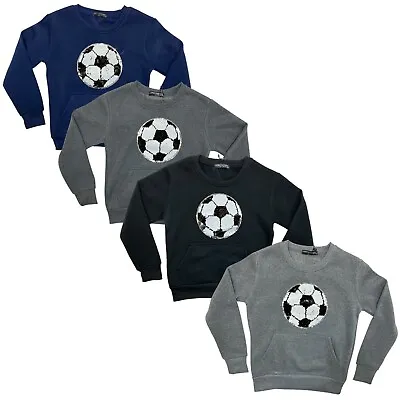 £7.99 • Buy Boys Kids Sequin Jumper Warm Pullover Football Sweatshirt Top Fleece Sweater
