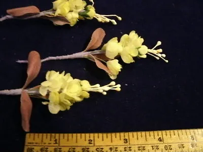 Vintage Millinery Flower Lot Of3 Doll Size NM6 Yellow • $4.25
