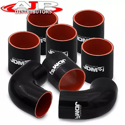 Universal 2.5  63mm Straight & 90 Degree Elbow Black Silicone Coupler Piping Kit • $44.99