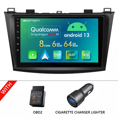 OBD+For Mazda 3 2010-2013 Android 13 8Core 6+64 Car Stereo Radio GPS CarPlay USB • $323.30