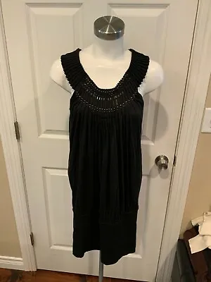 BCBG Max Azria Black Mini Dress W/ Ruffle Neckline & Studded Size XXS • $26.25