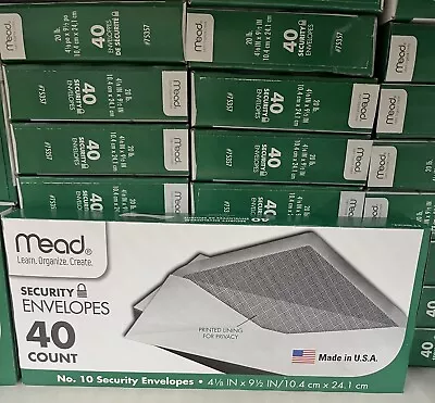 (3PACK) Mead #10 40 Security Envelopes 40-ct Boxes 4 1/8 X 9 1/2  $11.99 • $11.99