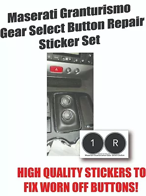 Maserati Gran Turismo Gear Selection Sport Black Button Repair Stickers • $9.95