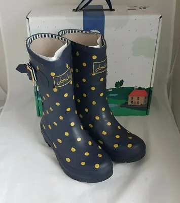 £41.99 • Buy Joules 209675 Molly Welly Navy Ladybird Mid Height Wellingtons Wellies Size 3