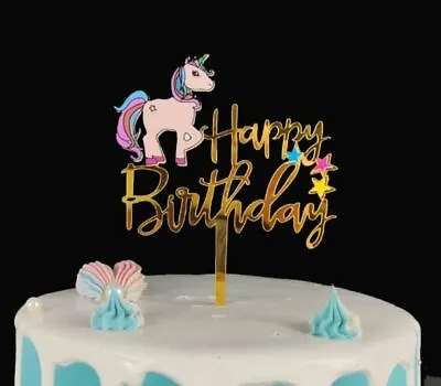 $5.25 • Buy Unicorn Cake Toppers Birthday Party Decoration