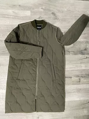 Madewell Quilted Military Coat / Jacket - Olive Green - Long - Small • $59.99