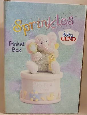 Baby Gund Sprinkles 3.5  Trinket Box ~ My First Treasure ~ Elephant  • $14.95