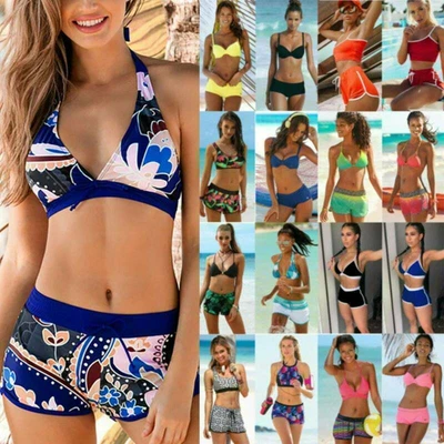$20.79 • Buy Women Ladies Tankini Set Swim Shorts Bikini Beach Swimwear Swimsuit Bathing Suit