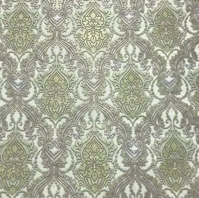 Wallpaper Textured Vintage Damask Gray Gold Metallic Victorian Wall Coverings 3D • $3.90