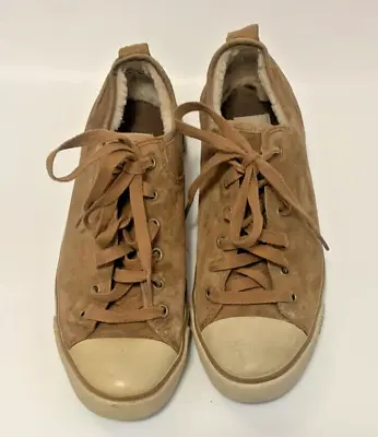 UGG Women’s Evera Lace Up Low Top Suede Brown Sneakers Size 8 • £33.72