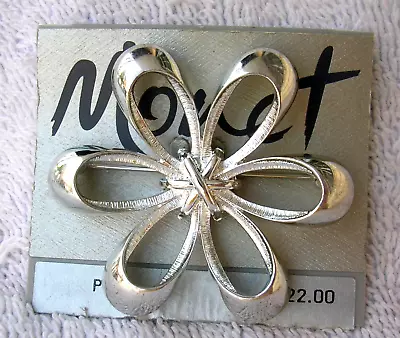 Monet Heavy Silver Tone Pin/Brooch  New Old Stock  # M-3 Stocking Stuffer • $15