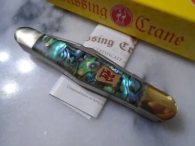 Kissing Crane Genuine Abalone 3 Blade Whittler Pocket Knife KC5515 3 1/2  Closed • $33.99