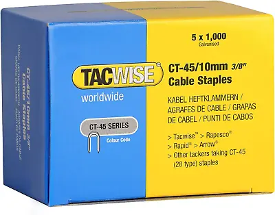 Tacwise CT-45/10mm Cable Tacker Staples 5000 5 X 1000 Packs • £16.28