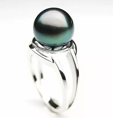 10.5mm Genuine Tahitian Black Pearl Ring Pacific Pearls® Birthday Gifts For... • $290.01