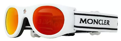 Moncler ML0051 Logo Band Ski Goggles 21U Matte White • $159