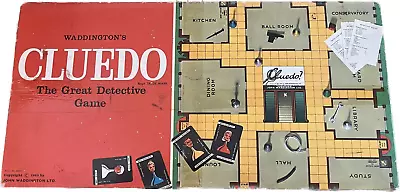 Vtg 1965 Waddingtons Cluedo The Great Detective Game Missing Instructions • £9.99