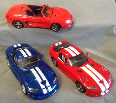 Diecast Model Dodge Viper Ford Mustang Mach III - Lot Of 3 - Maisto Burago 1/18 • $49.50