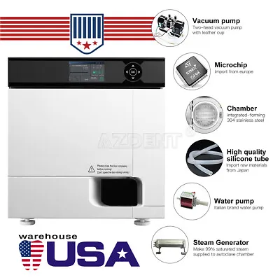 22L Class B Dental Autoclave Pulsation Vacuum Steam Sterilization With Printer • $2024