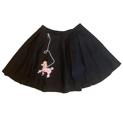 Vintage 1950s Plus Size Black Poodle Skirt Swing Square Dancing 2X Plus • $76