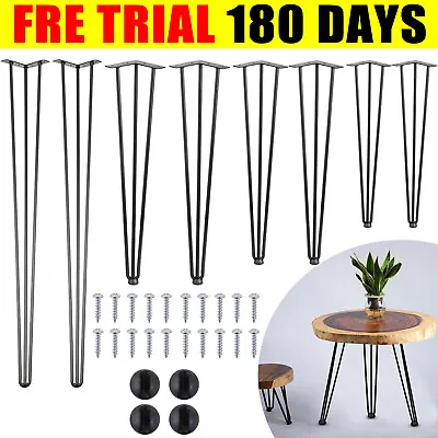 £15.48 • Buy 4x Hairpin Legs Hair Pin Legs Set For Furniture Bench Desk Table Metal Steel Diy