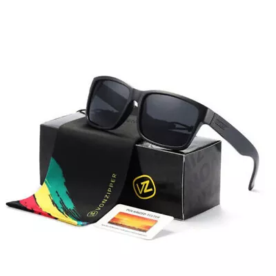 Von Zipper Sunglasses Sport Polarized Men Black Square Frame Elmore Style UV400 • $18.50