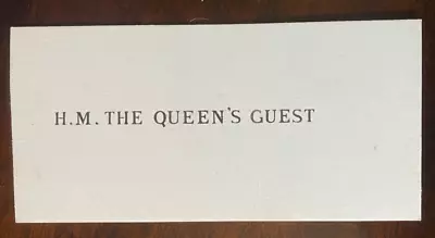 Antique Stiff Card Printed With HM Queen Elizabeth II Guest • £19.99