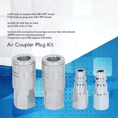 Air Coupler Plug Kit 300PSI Air Hose Quick Connect Fittings For Compressor • $23.79