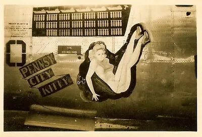 Org. Nose Art Photo: B-24 Bomber  PENNSY CITY KITTY !!! • $17.50