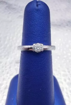 18Kt White Gold Solitaire Ring Tension Set .21ctw 4.03gm • $794.97