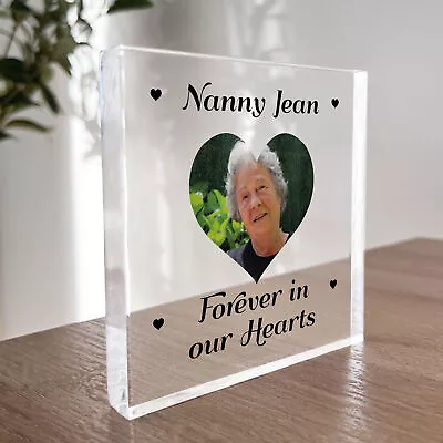 Dad Mum Nan Grandad Memorial Plaque Personalised Photo Block In Memory Gift • £9.99