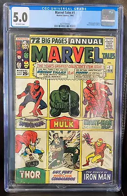 Marvel Tales #1 (1964) CGC 5.0 Spiderman/Hulk/Thor/Iron-Man Origin Stories! • $260