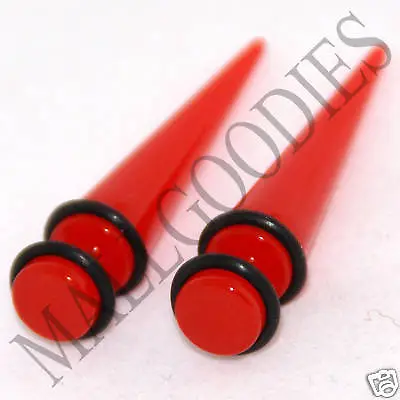 0116 Fake Faux Cheaters Illusion Stretchers Tapers Exanders Ear Plugs 0G 8mm Red • $7.95