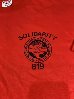 Vintage AFL-CIO Solidarity Mens 2XL XXL Red Tshirt Single Stitch Union Labor • $19.99