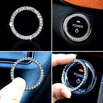 Fit Lexus 3cm Bling Decorative Accessories Button Start Switch Silver Ring • £4.49