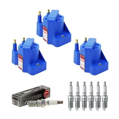 New Performance Ignition Coil & NGK Spark Plug Kit For Buick Chevy Pontiac V6 • $118.01