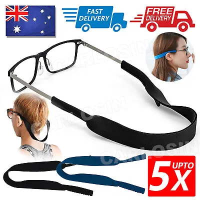 $3.35 • Buy 5x Sunglasses Strap Sports Band Reading Glasses Neck Cord Neoprene Eyewear Blue