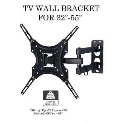 TV Wall Mount Bracket 32 40 43 47 50 58 UPTO 55 Inch Full Motion Swivel LCD • £10