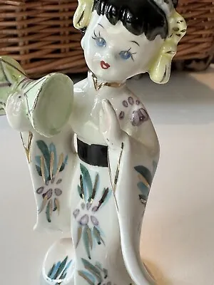 Vintage 1950s Geisha Figurine Kitsch Ornament Japan • $16