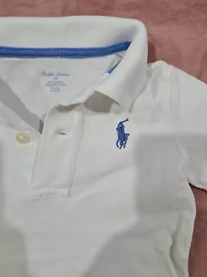 Ralph Lauren Baby Shirt White And Blue Size 12months • $9.99