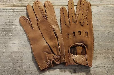 VTG Pair Of BROWN Yves Saint Laurent Leather Ladies Driving Gloves -  Size 7 • $12.97